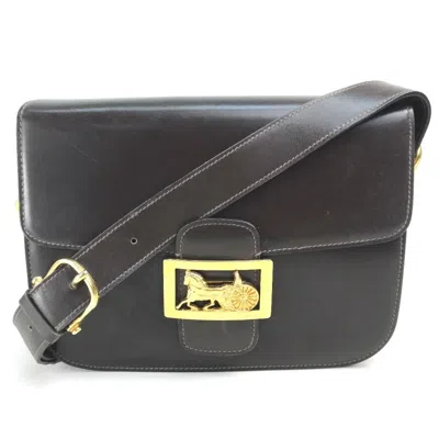Pre-owned Celine Dark Brown Leather Shoulder Bag ()
