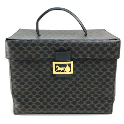 Pre-owned Celine Dark Brown Pvc Leather Handbag Vanity Bag ()