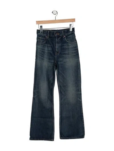 Pre-owned Celine Dark Union Wash Bootcut Flared Jeans In Blue