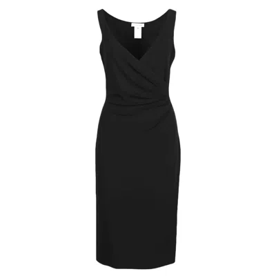 Pre-owned Celine Deep V-neck Wrapped Black Dress - '10s
