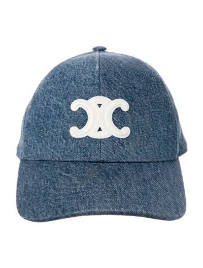 Pre-owned Celine Denim Baseball Cap In Blue