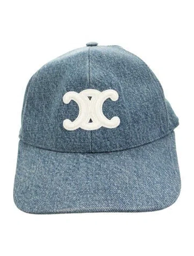 Pre-owned Celine Denim Baseball Cap In Blue