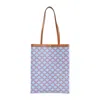 Celine Denim Blue Medium Flat Shopper In Multi