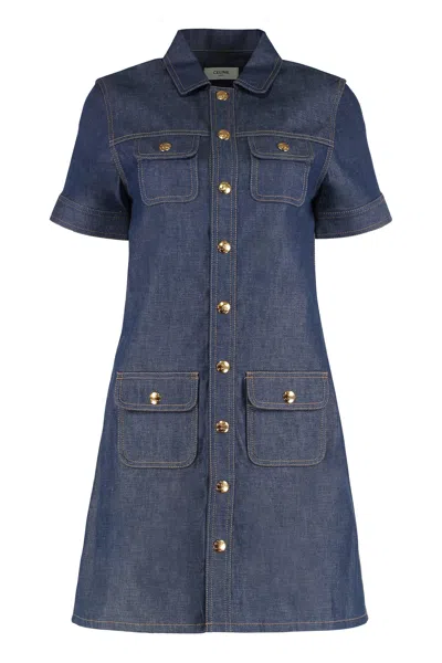 Celine Denim Dress In Blue