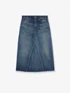 Celine Midi Skirt In Dark Union Wash Denim In Blue