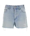 Celine Denim Shorts With Belt Loops In Sky Blue