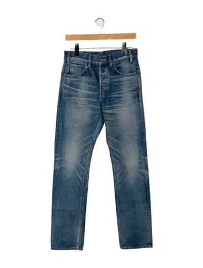 Pre-owned Celine Denim Straight Leg Jeans In Blue