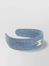 Celine Denim Texture Headband Accessory In Blue