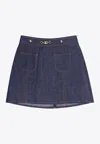 Celine Denim Trapeze Mini Skirt