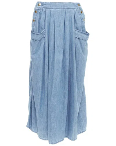 Pre-owned Celine Denim Triomphe Button Skirt