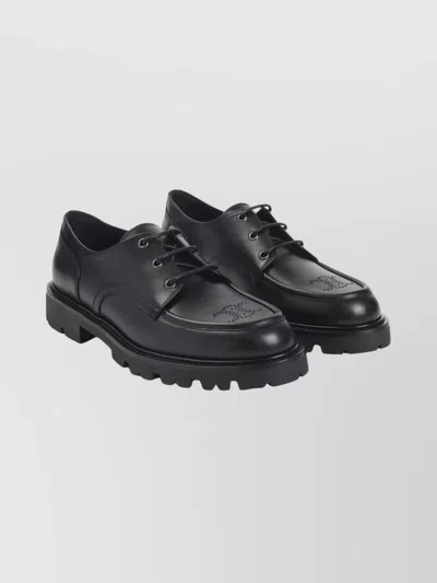 Celine Derby Shoes With Chunky Sole And Round Toe In Black