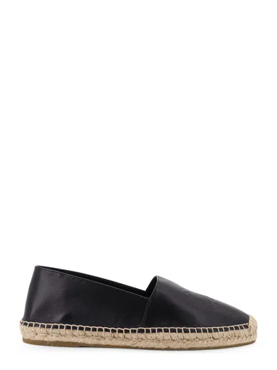 Celine Dettaglio Triomphe Round Toe Loafers In Black