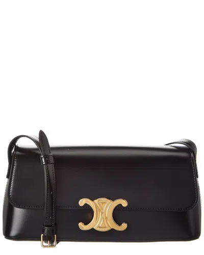 Celine Diana Leather Shoulder Bag In Black