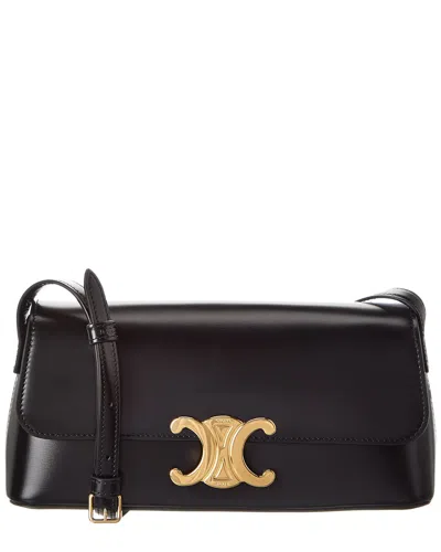 Celine Diana Leather Shoulder Bag In Black