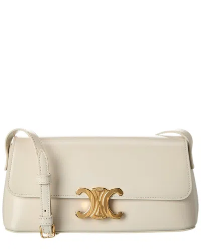 Celine Diana Leather Shoulder Bag In White
