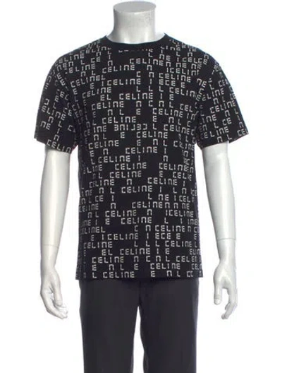 Pre-owned Celine Digital Graphic Print Graphic Print T-shirt In Black