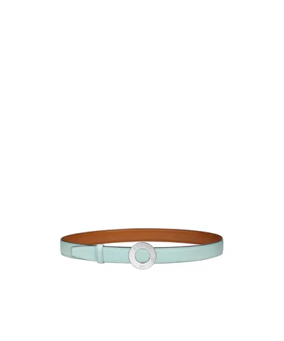 Celine Disc Buckle 25mm In Metal  Reversible Strap 25mm In Taurillon In Brown