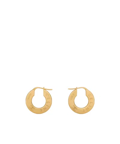 Celine Disc Earrings In Gold