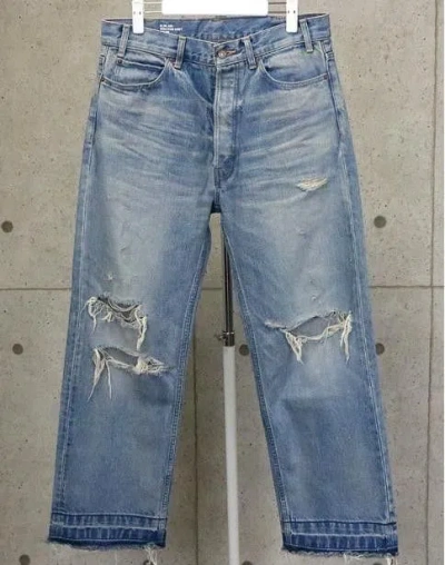 Pre-owned Celine Distressed Denim Jeans In Blue