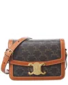 Celine Triomphe Medium Canvas And Cow Leather Handbag In Brown