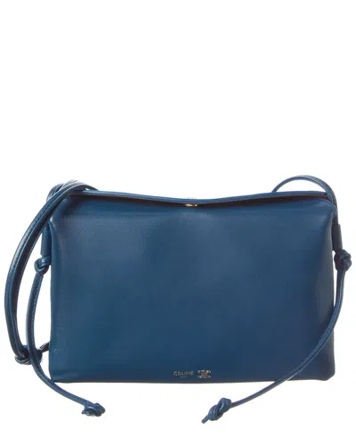 Celine Trio Leather Shoulder Bag In Blue