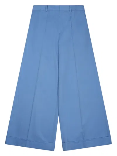 Celine Dock Medium-waist Wide-leg Pants In Blue