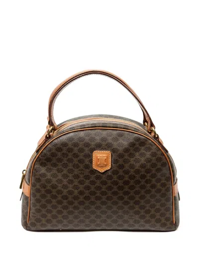 Pre-owned Celine Dome Macadam Tote Bag In Brown