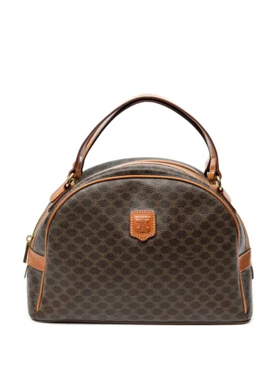 Pre-owned Celine Dome Macadam Tote Bag In Brown