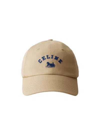 Celine Domed Baseball Cap In Brown