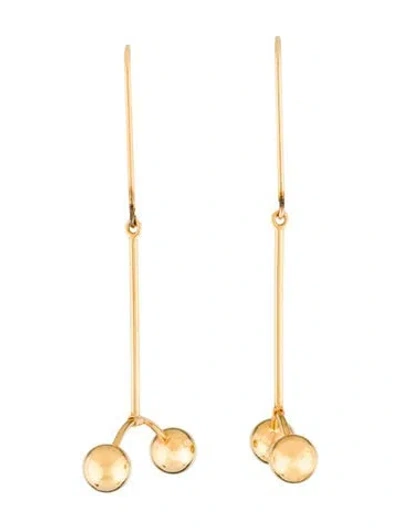 Pre-owned Celine Double Ball Drop Earrings In Multi