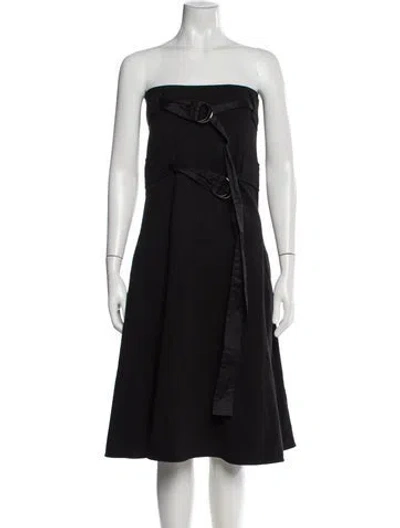 Pre-owned Celine Double Belted Mini Dress In Black