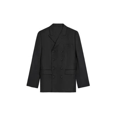 Celine Double-breasted Black Wool Blazer With Tailored Fit
