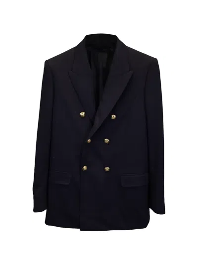 Pre-owned Celine Double-breasted Buttoned Blazer In Blue