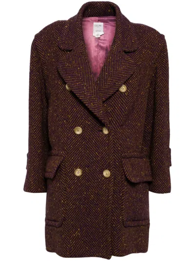 Pre-owned Celine Double Breasted Coat In Blue