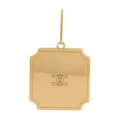 Celine Double C Carved Pendant In Yellow