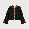 Celine Round-collar And Long-sleeved Cardigan In Silver