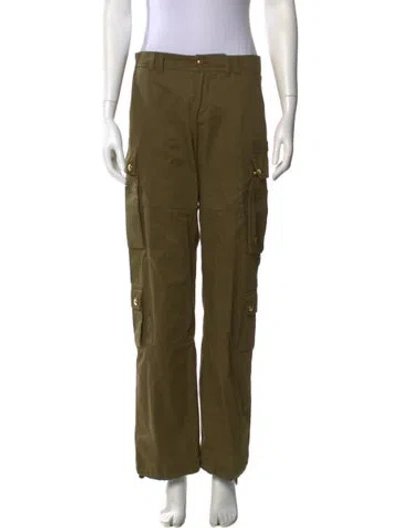 Pre-owned Celine Double Knee Cargos Wide Leg Pants In Green