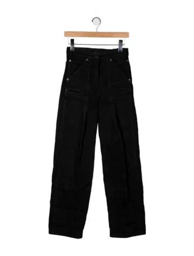 Pre-owned Celine Double Knee Wide Leg Jeans In Black