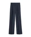 Celine Double Pleated Striped Wool Tixie Casual Pants In Black