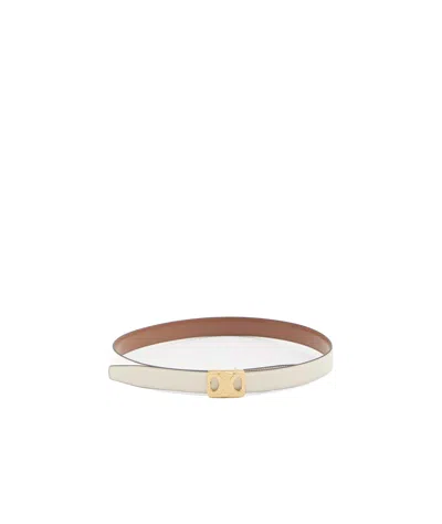 Celine Double-sided Belt In White