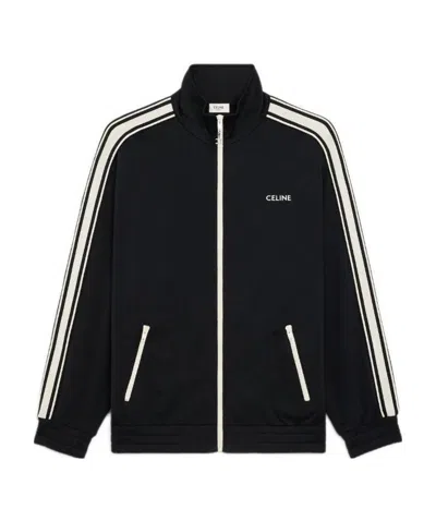 Celine Double-sided Logo Zipper Casual Jacket In Black
