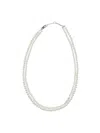 Celine Pearl Beads Double Strand Necklace In White