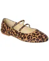 Celine Double Strap Haircalf Ballerina Flat In Brown