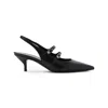 Celine Women Judy Leather Double Strap Mary Jane Slingback In Black