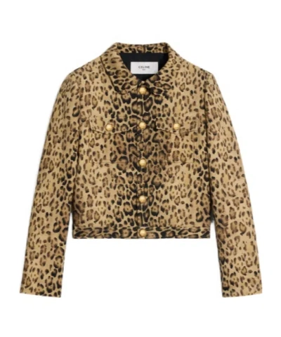 Celine Double Wool Jacket In Brown