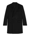 Celine Double-breasted Coat In Wool Cloth In Black