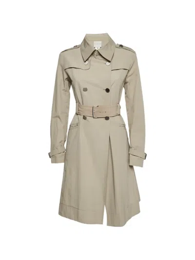 Pre-owned Celine Double-breasted Trench Coat In Neutral