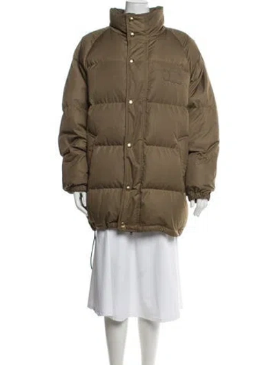 Pre-owned Celine Down Coat In Green