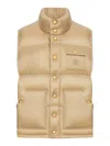 Celine Women Sleeveless Down Jacket With Triomphe Patch In Nude