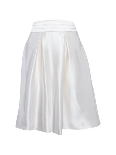 Pre-owned Celine Draped-detail Mini Skirt In White